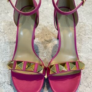 Michael Kors Pink and Gold Heeled Sandals